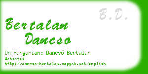 bertalan dancso business card